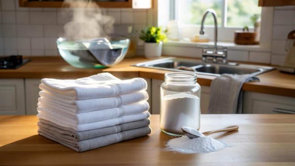 The Secret Powder That Restores Dingy Kitchen Towels to Sparkling White